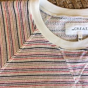 The GREAT. Striped puff sleeve sweatshirt.